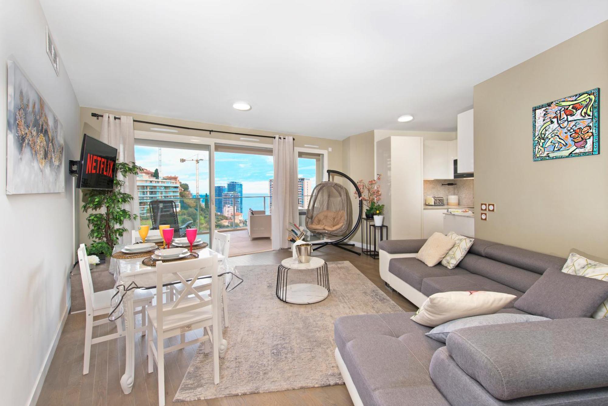 Grande Terrasse - Vue Mer - Parking - Bk Beausoleil Luaran gambar